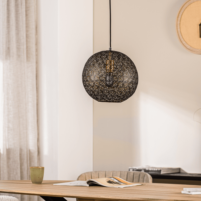 Vurna Joanne hanglamp zwart staal rond 30 cm