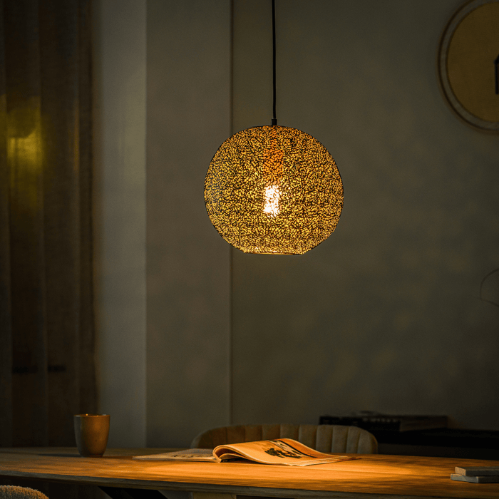 Vurna Joanne hanglamp zwart staal rond 30 cm