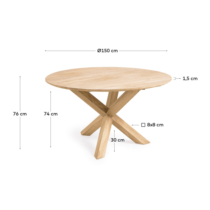 Kave Home - Teresinha ronde tuintafel van massief teakhout Ø 150 cm