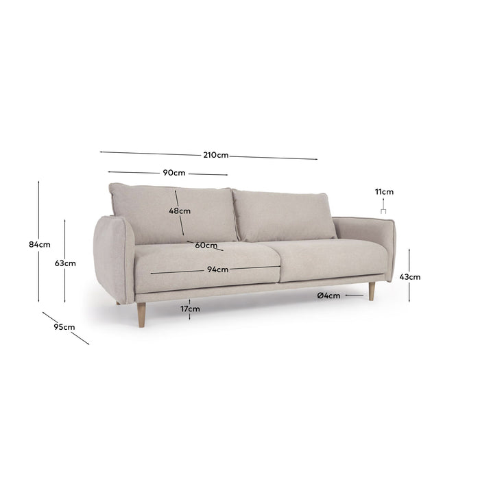 Kave Home Carlota 3-Zitsbank - Beige