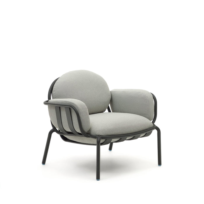 Kave Home - Joncols outdoor fauteuil in aluminium met grijs gelakte