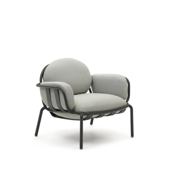 Kave Home - Joncols outdoor fauteuil in aluminium met grijs gelakte