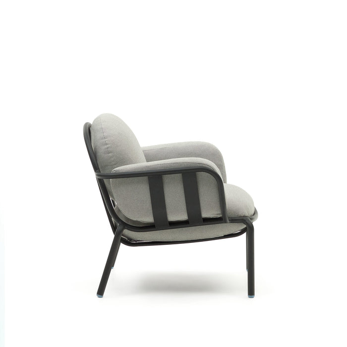 Kave Home - Joncols outdoor fauteuil in aluminium met grijs gelakte