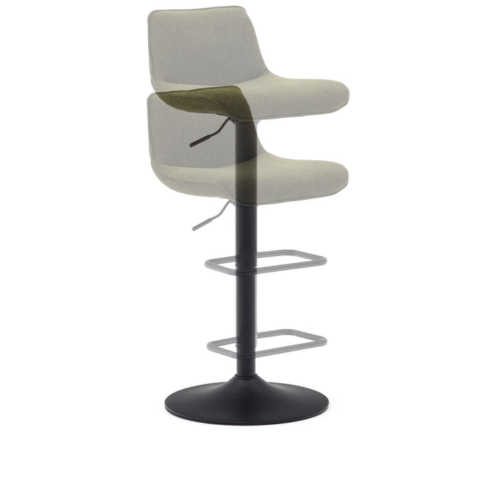 Kave Home - Zenda-kruk in donkergroen chenille en staal met matzwarte