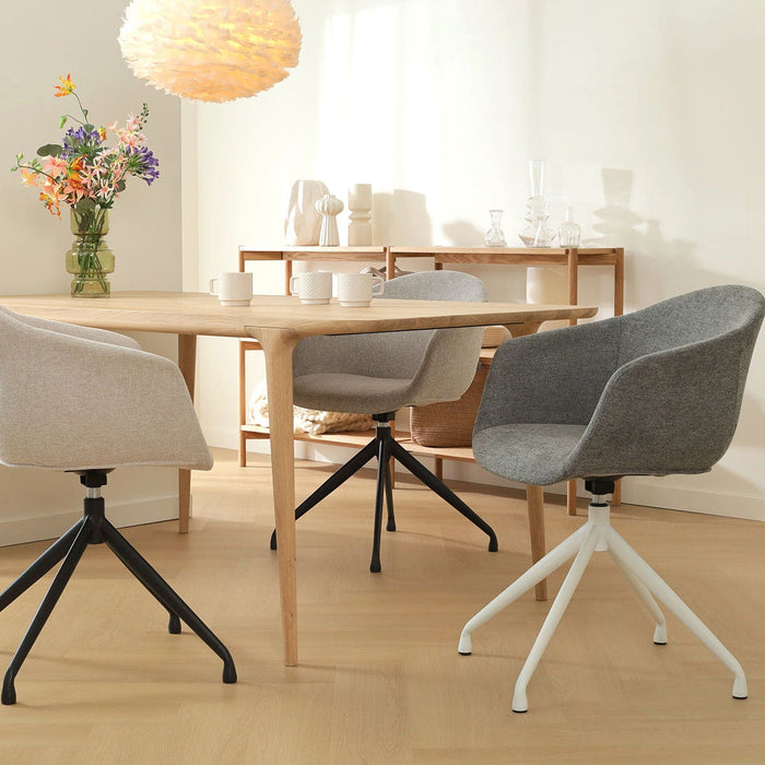 Nolon Nola-Otis Eetkamerstoel Donkergrijs - Draaibaar Zwart Onderstel