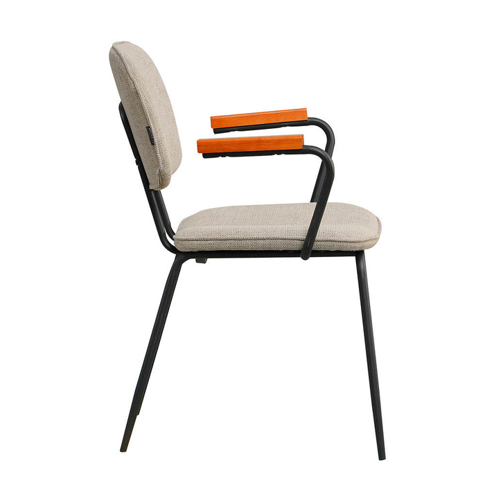 Bronx71 Scandinavische eetkamerstoel Oskar taupe gerecyclede stof -