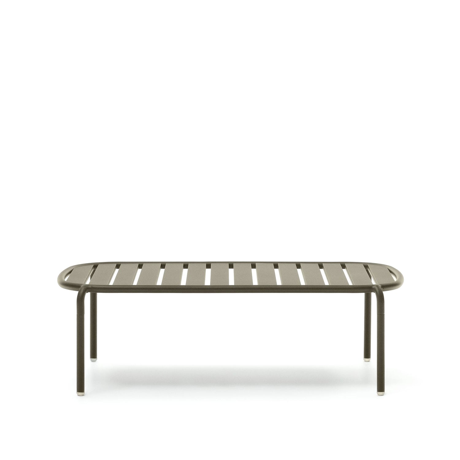 Kave Home - Joncols outdoor salontafel in aluminium met groen gelakte