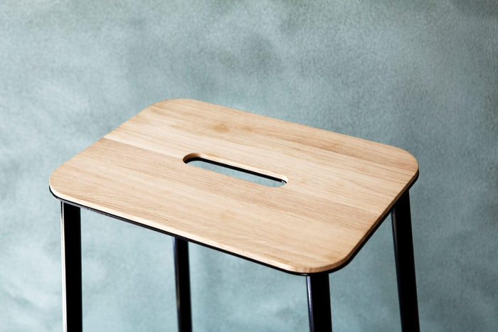 Frama Adam barkruk H65 naturel leer|zwart