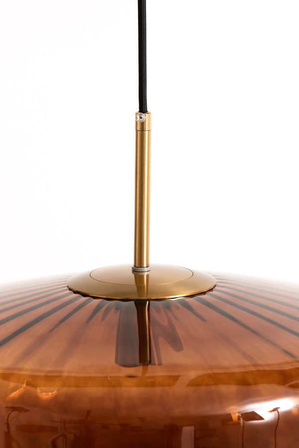 Light & Living - Hanglamp PLEAT - Ø40x17cm - Bruin