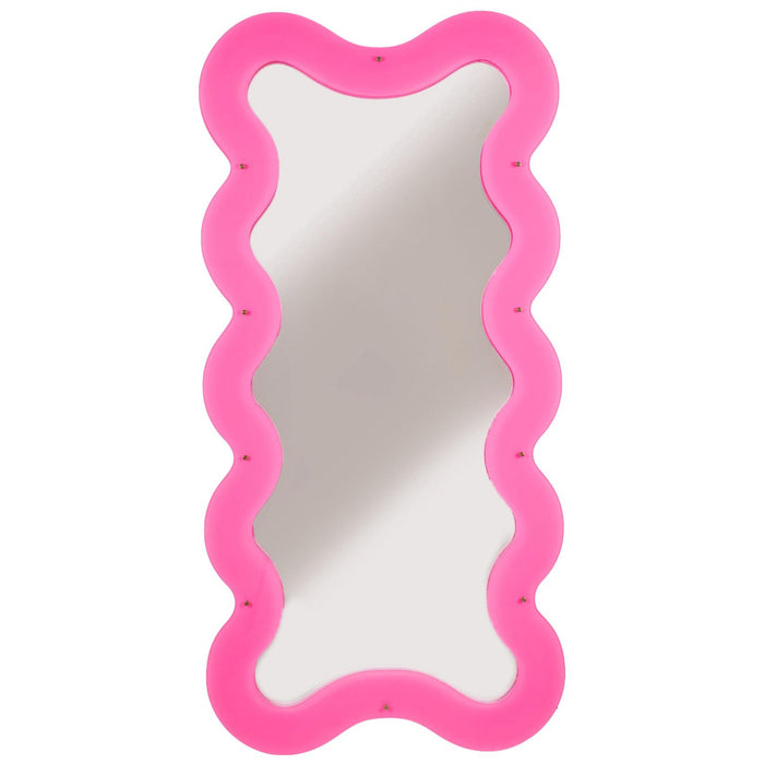 Seletti Supercurve Tall spiegel met verlichting large 185x90 roze