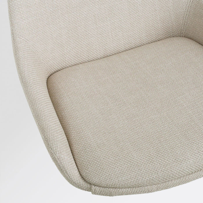 Nolon Nora-Isa Eetkamerstoel Beige - Stof - Zwart Onderstel