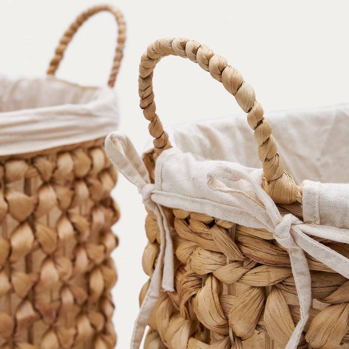 Kave Home - Set van 2 Tressa-wasmanden van natuurvezel 50 cm | 60 cm