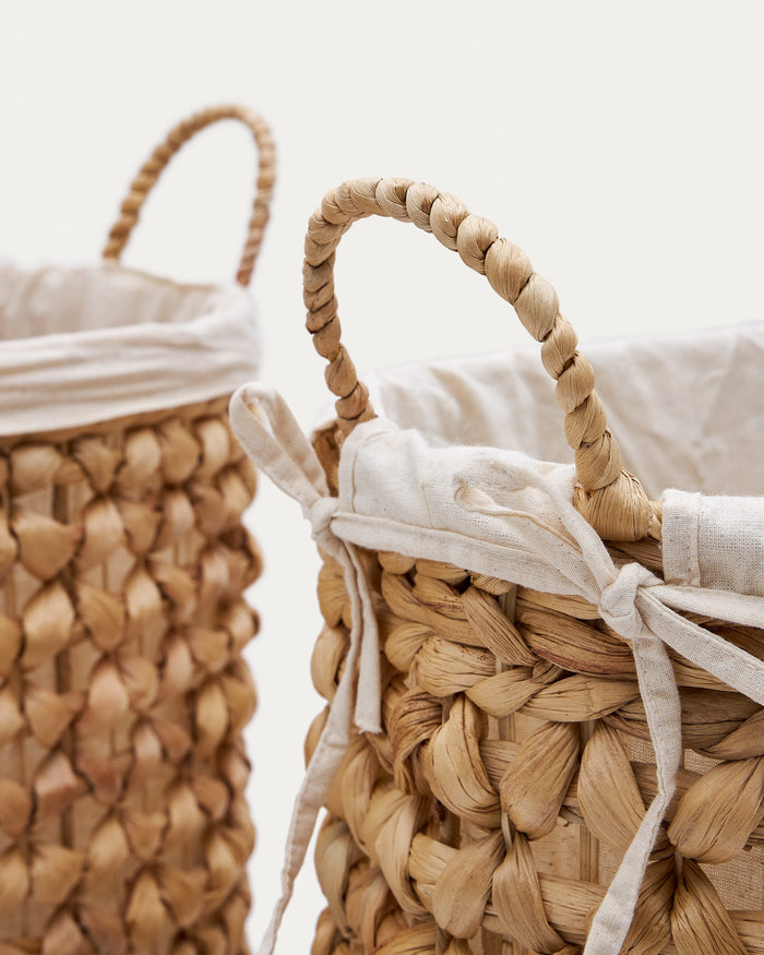 Kave Home - Set van 2 Tressa-wasmanden van natuurvezel 50 cm | 60 cm