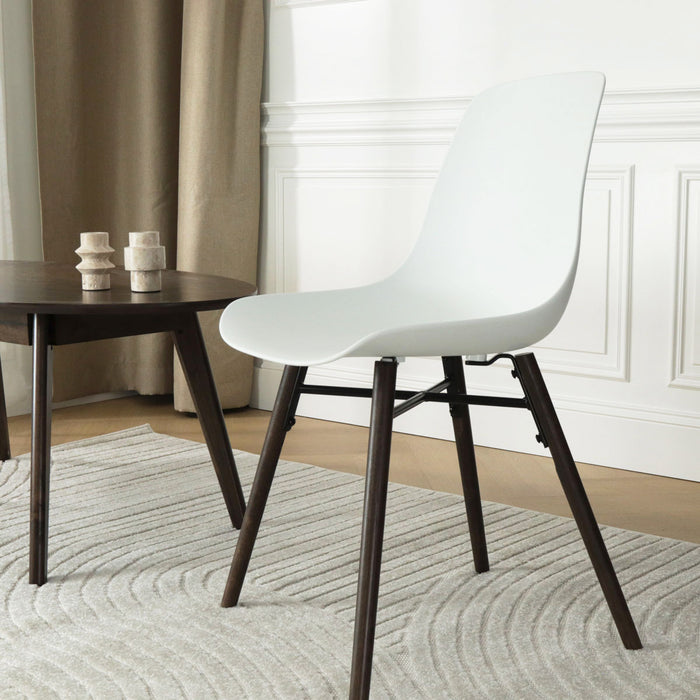 Nolon Nena-Pip Eetkamerstoel Wit - Kunststof - Walnoot Poten