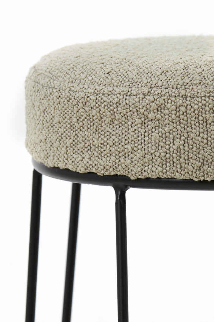 Light & Living Light&living Barkruk Ø41x73 cm ALICE bouclé zand-zwart