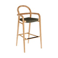 Kave Home - Sheryl kruk in massief eucalyptus hout en groen touw