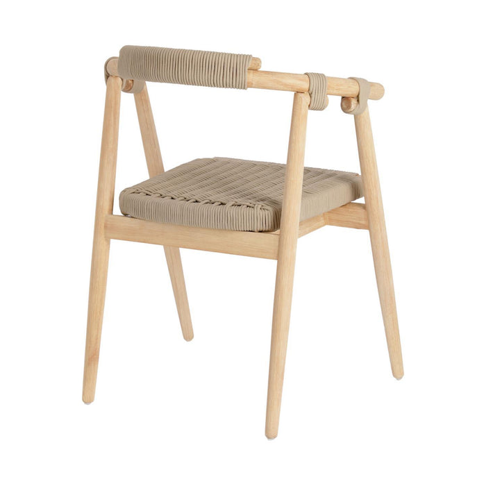 Kave Home - Majela stoel in massief eucalyptus met eiken afwerking en