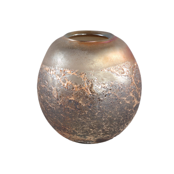 PTMD Daynaa Brown solid glass vase burned bulb L