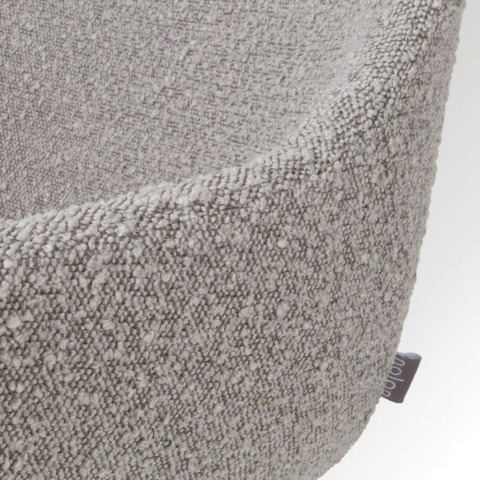 Nolon Noa-Mae Eetkamerstoel Bouclé Taupe - Armleuning - Zwarte Poten