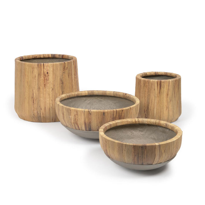 Kave Home - Tirsa set van 2 waterhyacint en cement centreerstukken