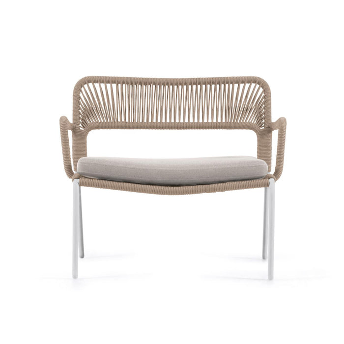 Kave Home - Cailin fauteuil in beige koord met gegalvaniseerde stalen