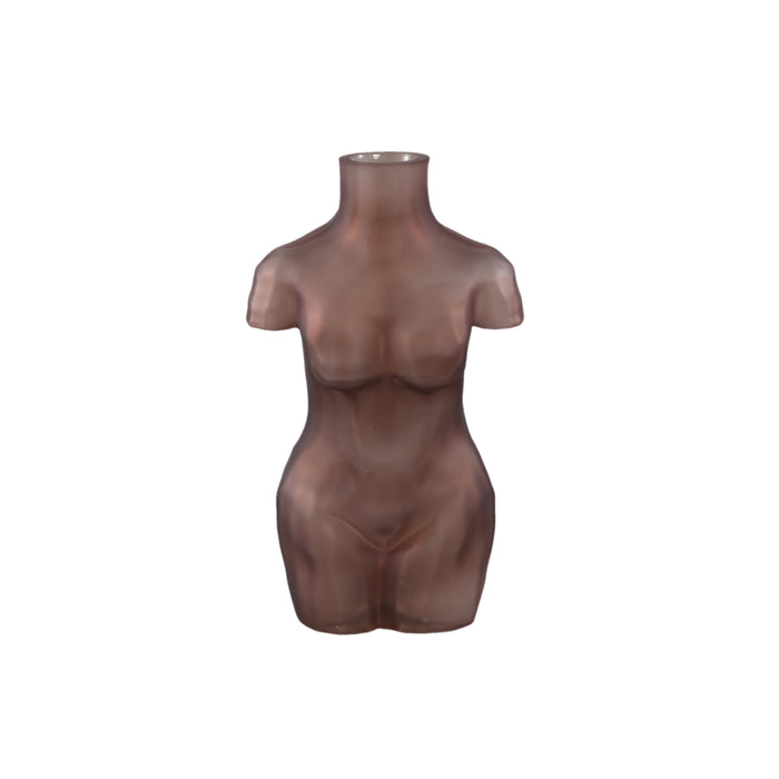 PTMD Body Brown glass vase torso shape