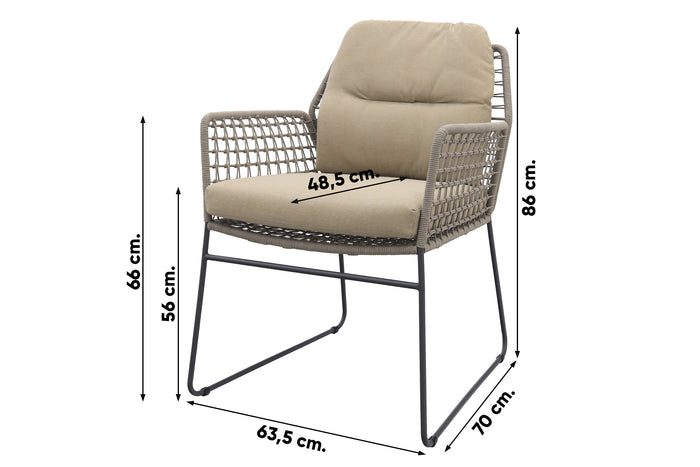 Taste Albano tuinstoel (1 st.) - Taupe|Antraciet