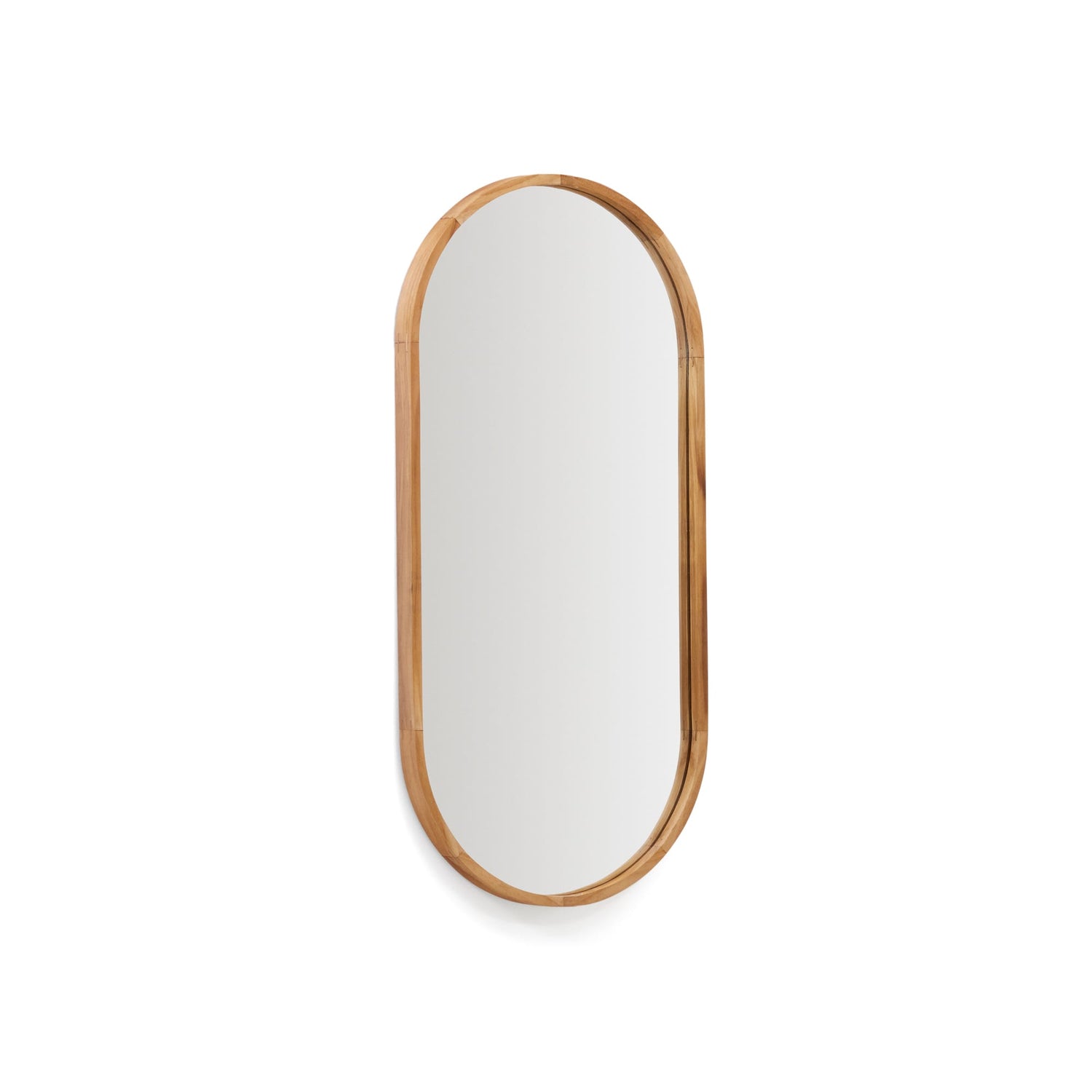 Kave Home - Magda-spiegel van massief munggurhout met zwarte afwerking