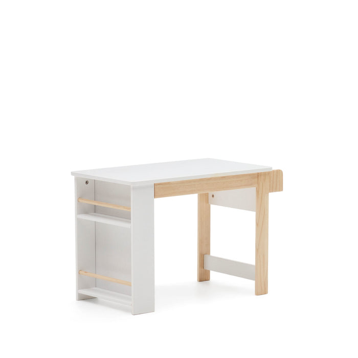 Kave Home - Witte Serwa-bureau van MDF met poten en details van