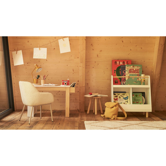 Kave Home - Witte Serwa-bureau van MDF met poten en details van