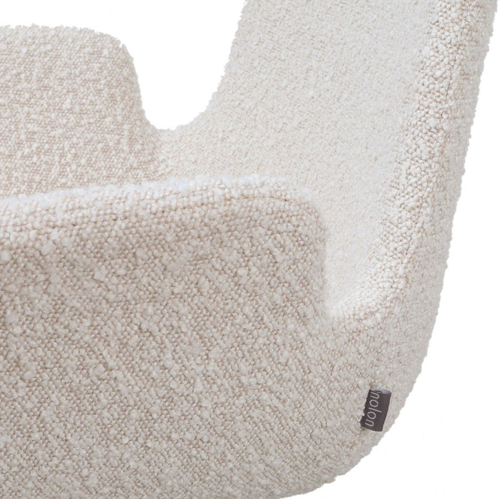Nolon Nora-Eef Eetkamerstoel Bouclé Beige - met Armleuning - Zwart