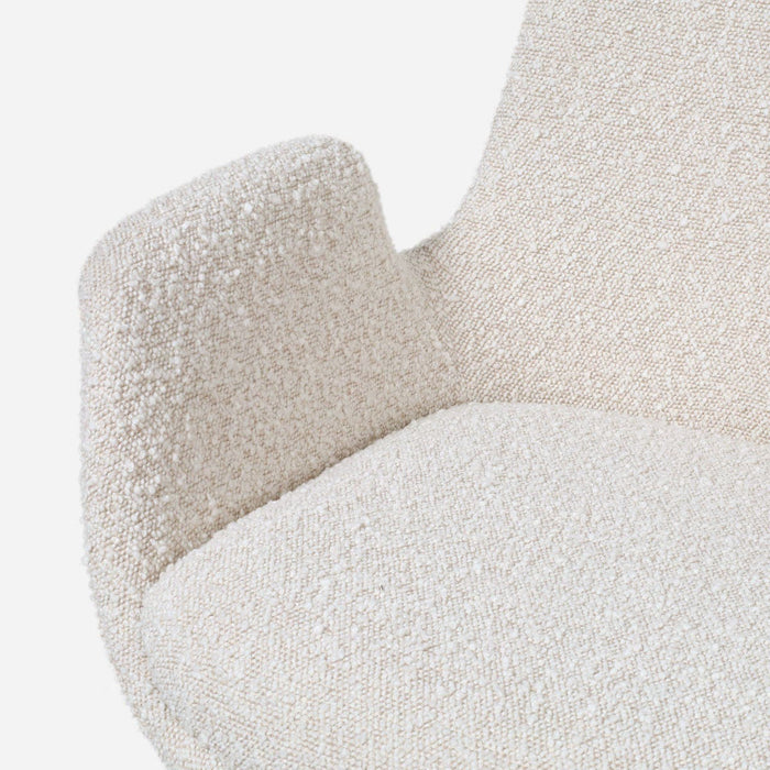 Nolon Nora-Eef Eetkamerstoel Bouclé Beige - met Armleuning - Zwart
