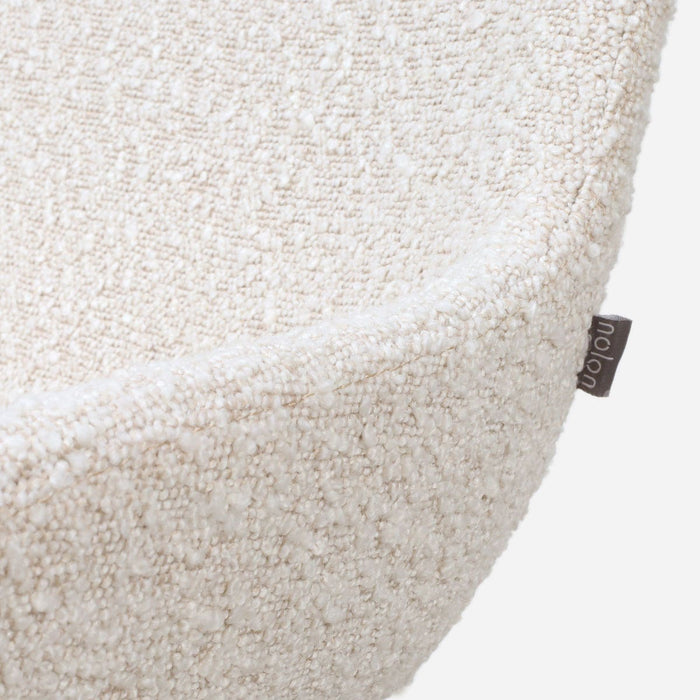 Nolon Nola-Isa Eetkamerstoel Bouclé Beige - Draaibaar Wit Onderstel