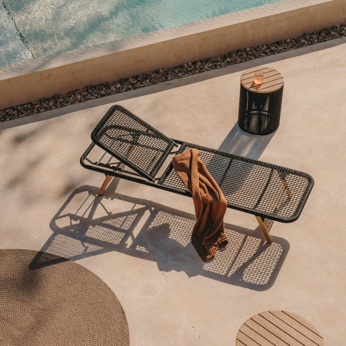 Kave Home - Salontafel Dandara van staal, beige touw en massief