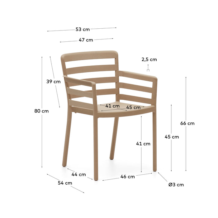 Kave Home - Nariet tuinstoel van beige kunststof