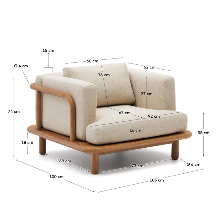 Kave Home - Fauteuil Turqueta van FSC 100% massief teakhout