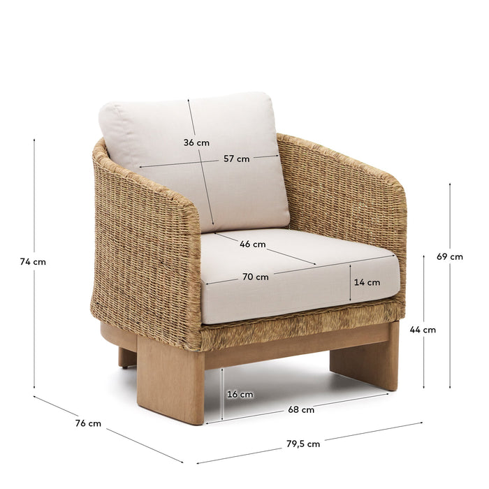 Kave Home - Fauteuil Xoriguer van synthetisch rotan en FSC 100%