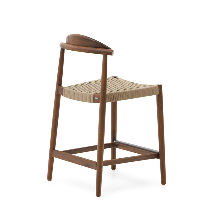 Kave Home - Kruk Nina massief acaciahout walnoot afwerking en beige