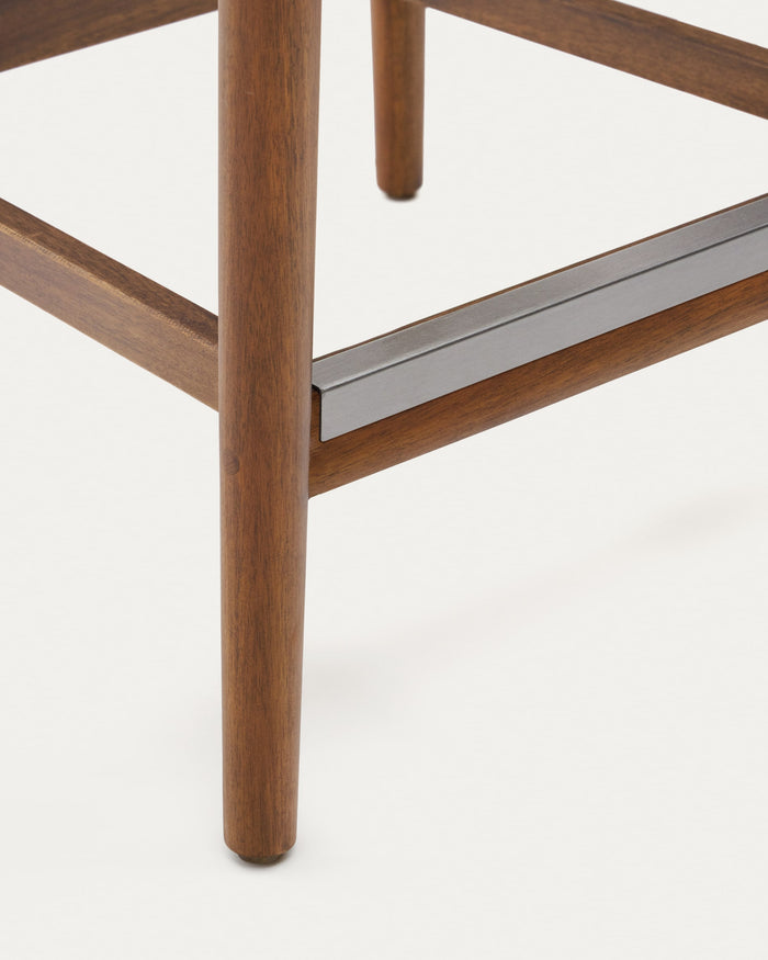 Kave Home - Kruk Nina massief acaciahout walnoot afwerking en beige