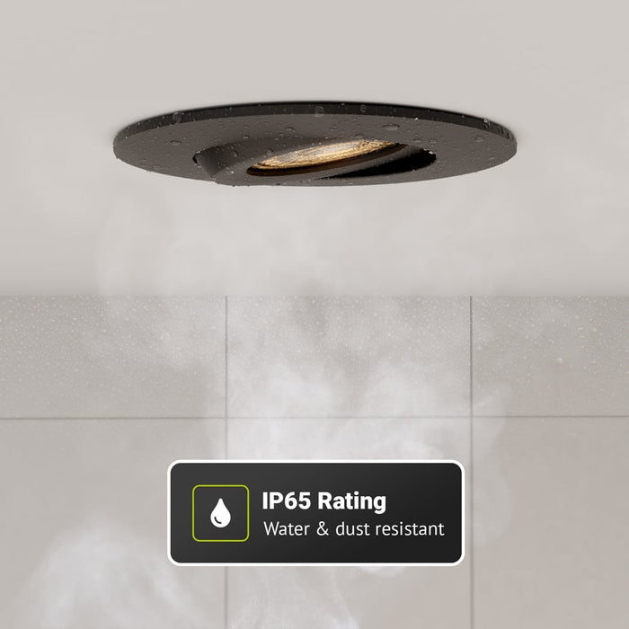 HOFTRONIC 3x Napels - LED Inbouwspots Badkamer IP65 Zwart