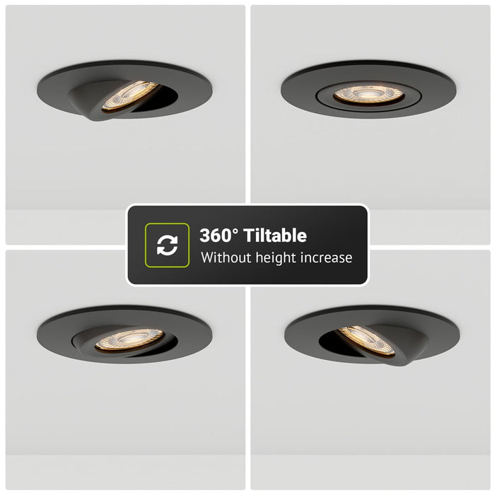 HOFTRONIC 3x Napels - LED Inbouwspots Badkamer IP65 Zwart