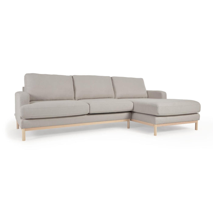 Kave Home - Mihaela 3-zitsbank met chaise longue rechts in grijs