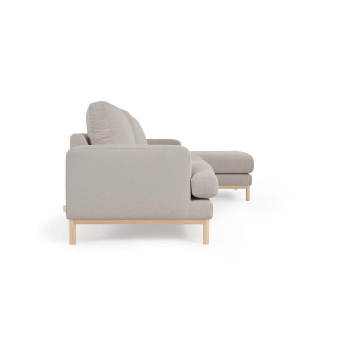 Kave Home - Mihaela 3-zitsbank met chaise longue rechts in grijs