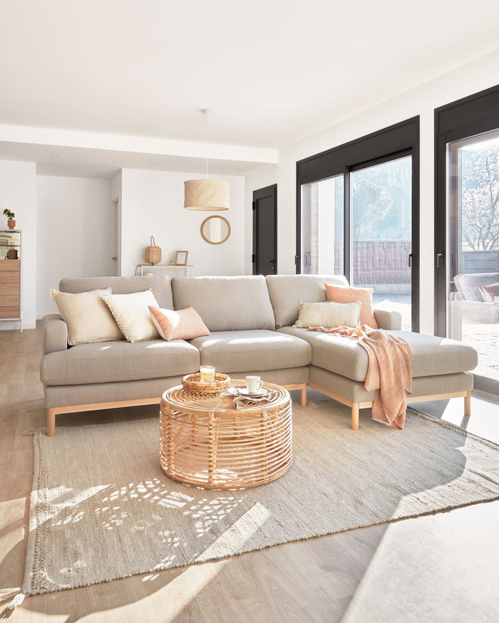 Kave Home - Mihaela 3-zitsbank met chaise longue rechts in grijs