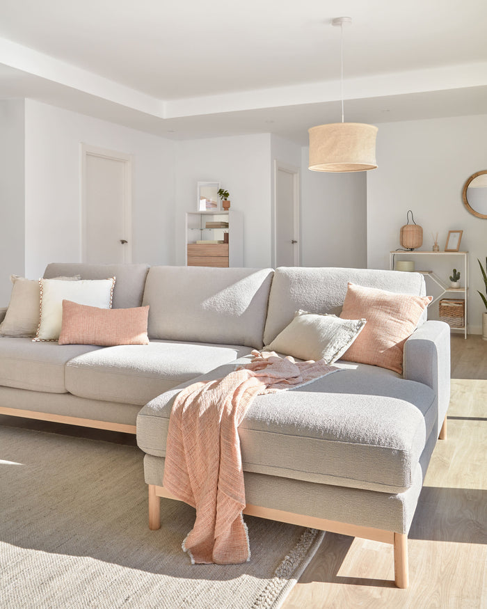 Kave Home - Mihaela 3-zitsbank met chaise longue rechts in grijs