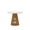 Kave Home - Ronde tuintafel Alcaufar van massief teakhout en wit