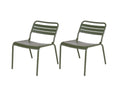 Metalen loungestoel Max XXL olijfgroen - 2 stuks
