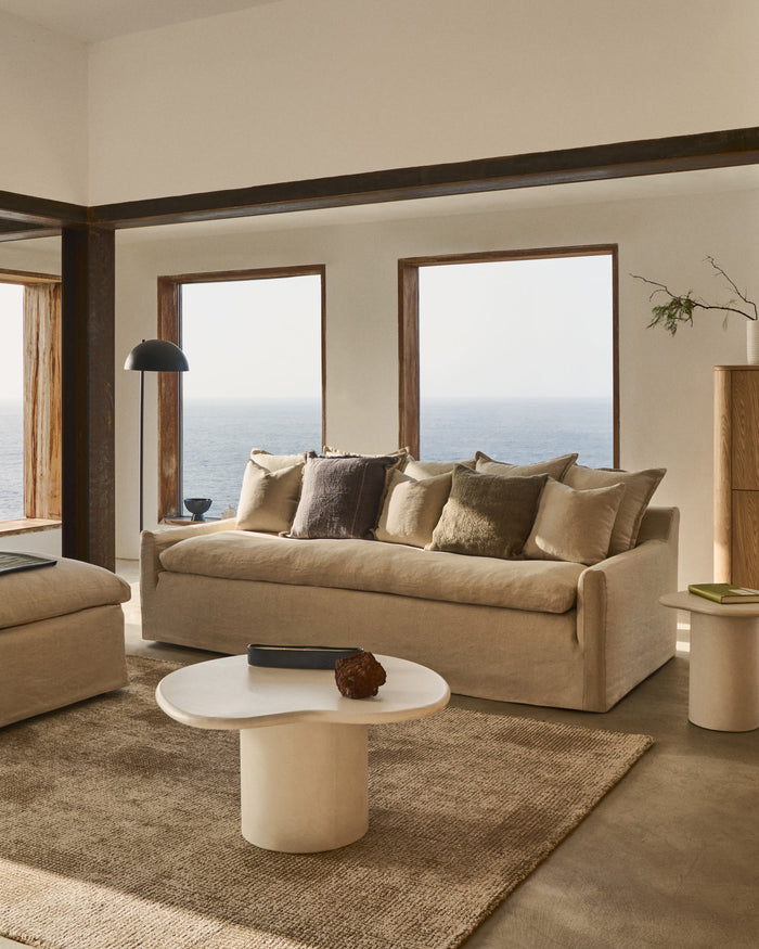 Kave Home - Bijzettafel Macarella van wit cement 48 x 47 cm