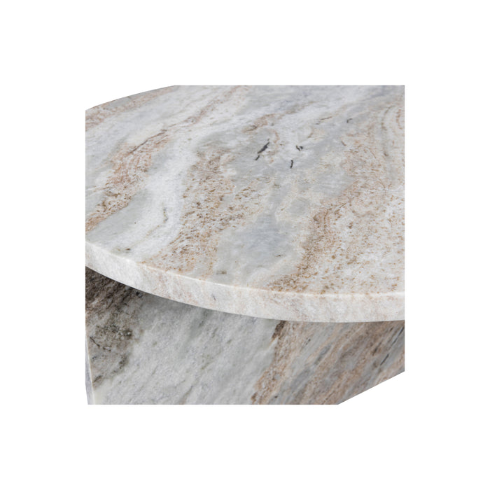 WOOOD Xhail Bijzettafel - Marmer - Naturel - 35x50x50