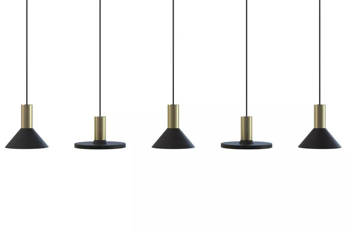 Nowodvorski Hanglamp Hermanos 5 lichts L 132 cm zwart - goud